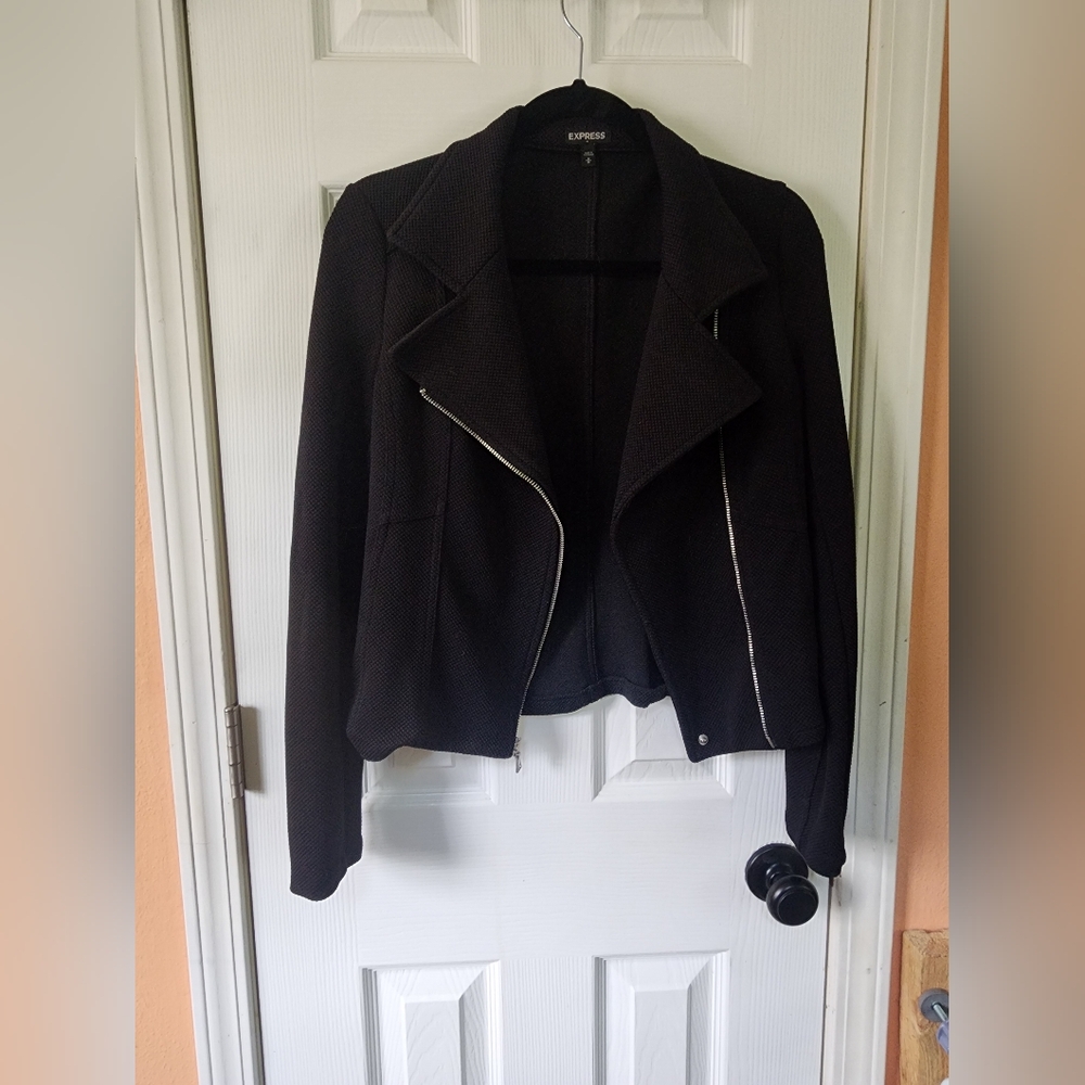 Express, Womens, M, Spandex/Polyester, Zip Up, Black, Blazer